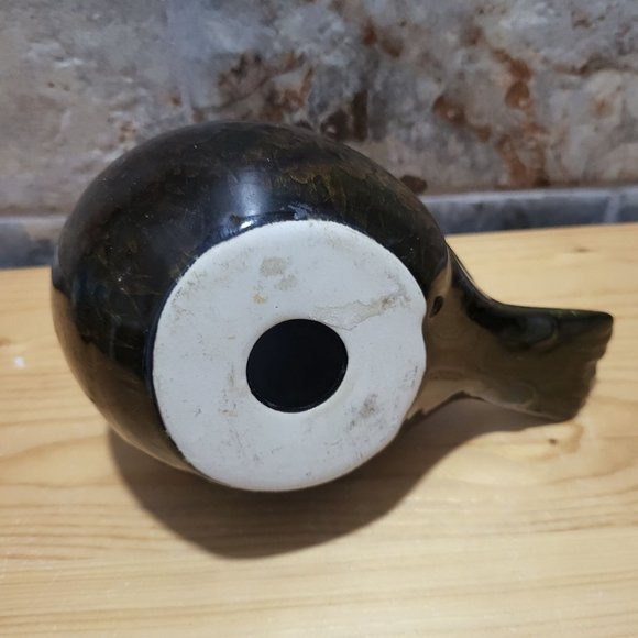 Ceramic Glazed Brown Green Bird Figurine - Picture 6 of 12